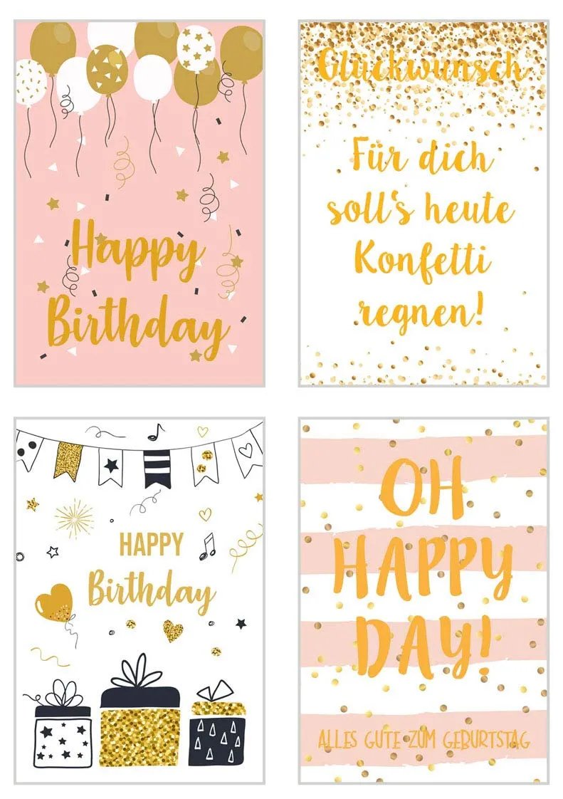 Edition Seidel Premium Set 1 Gold verjaardagskaarten 20 stuks