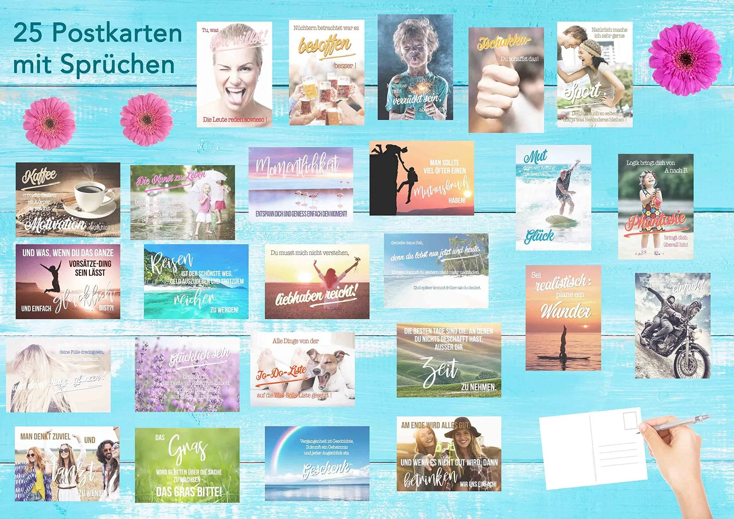 Edition Seidel 20039 ansichtkaarten set 25 motivatie spreuk