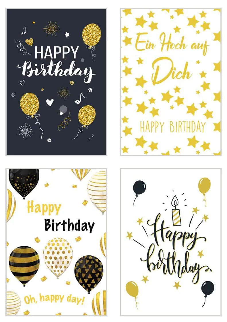 Edition Seidel verjaardagskaarten 20 stuks met envelop goud