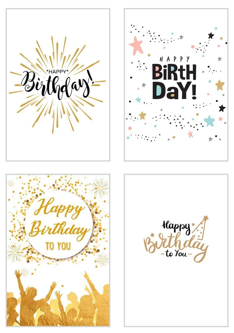 Edition Seidel 20820 verjaardagskaarten set 12 goud met envelop