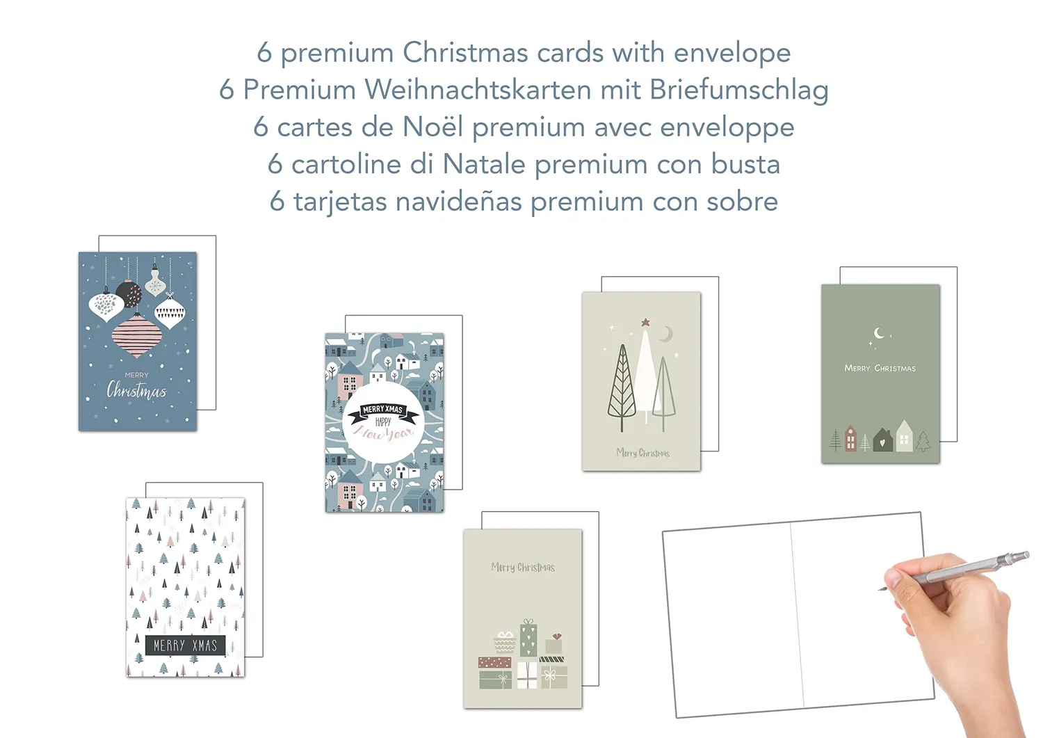 Edition Seidel Premium kerstkaarten 21783 set van 6 met envelop