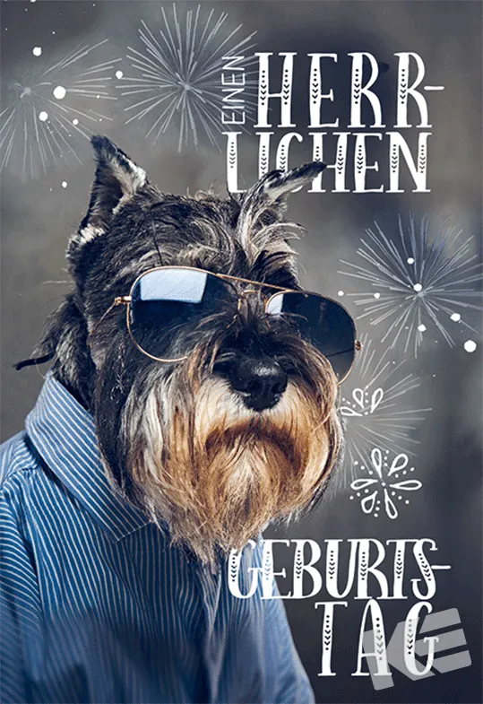 Kurt Eulzer 50-0119 verjaardagskaart hond 3D 1 stuk
