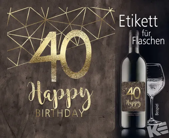 Kurt Eulzer 01-0801 flessenstickers 40 jaar birthday