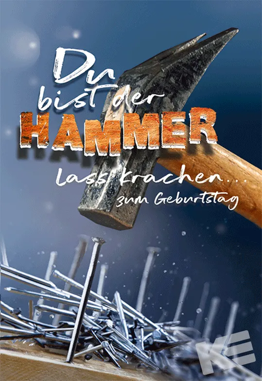 Kurt Eulzer 51-0415 verjaardagskaart 3D hamer