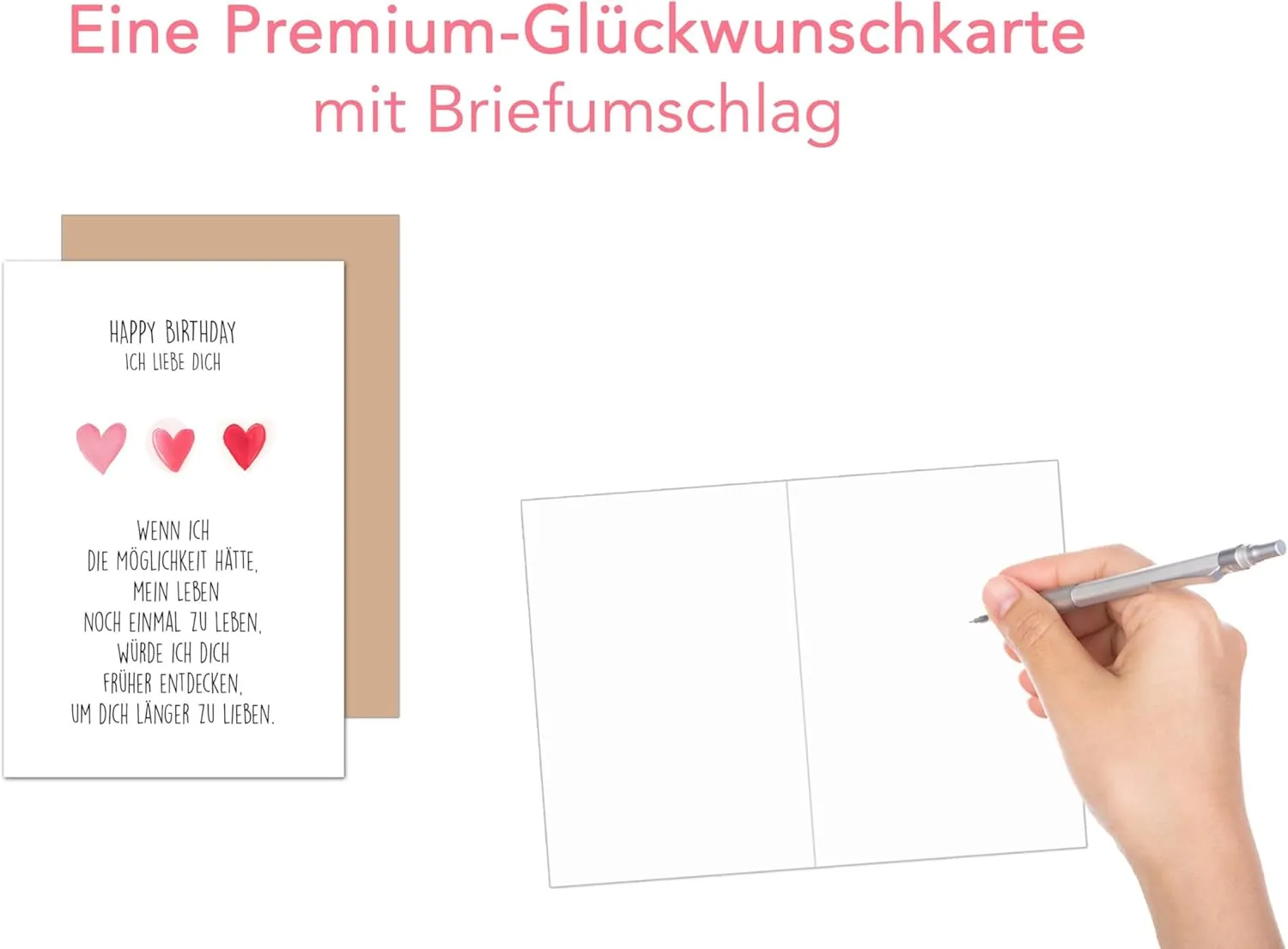 Edition Seidel G3600 verjaardagskaart met envelop rode harten
