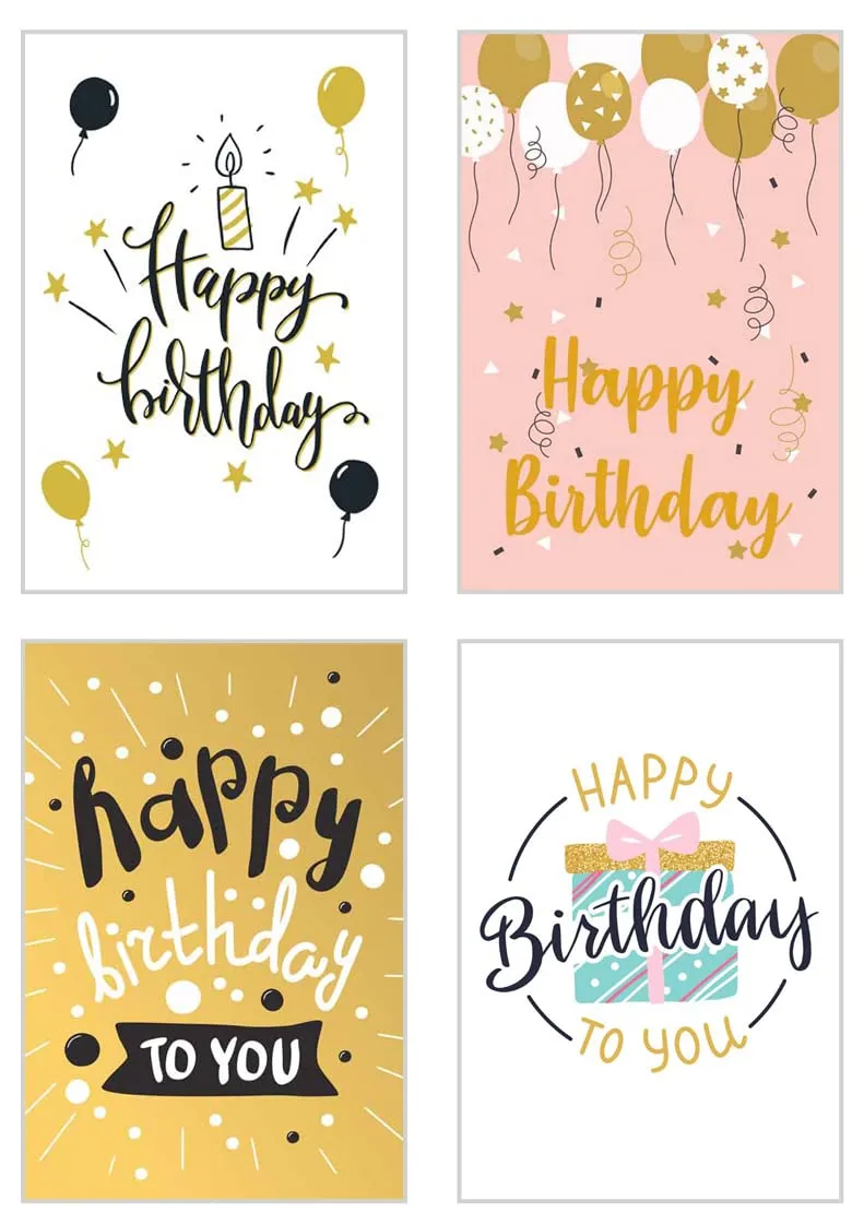 Edition Seidel 22363 verjaardagskaarten 12 stuks goud