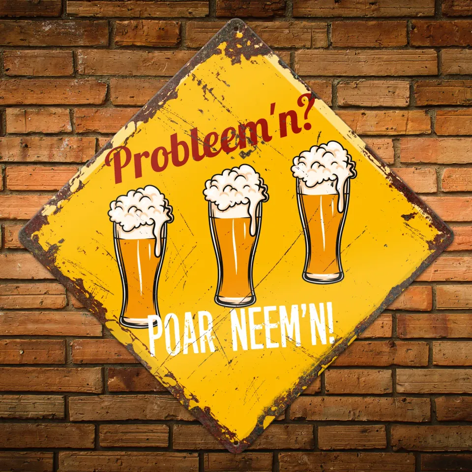 Gozi Poar Neem'n metalen bord 30x30cm ruit persoonlijk
