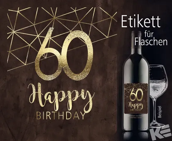 Kurt Eulzer 01-0803 flessticker 60 jaar Happy Birthday