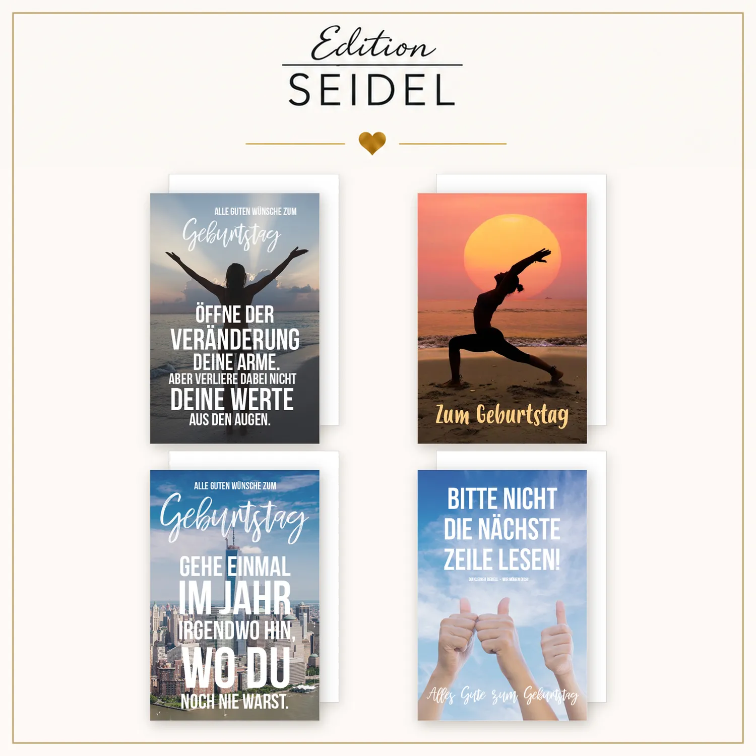 Edition Seidel 36700 verjaardagskaarten 12 stuks met envelop
