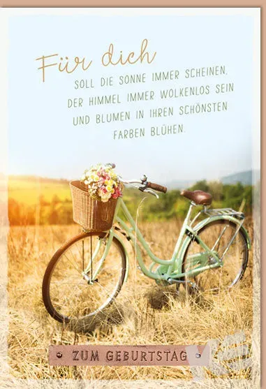 Kurt Eulzer 51-5120 verjaardagskaart fiets met reliëf