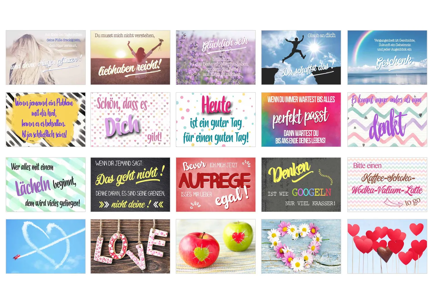 Edition Seidel Leben & Momente 20122 postkaarten set 100 spreuken