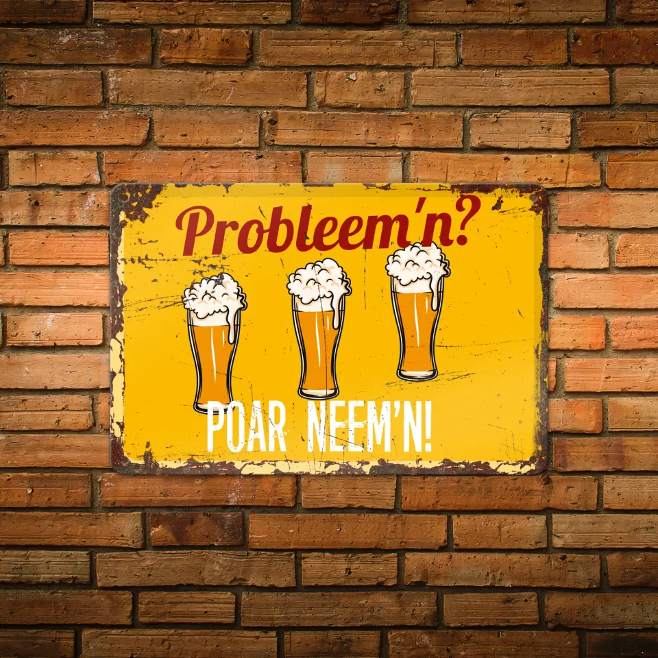 Gozi Poar Neem'n metalen bord 30x20cm bier