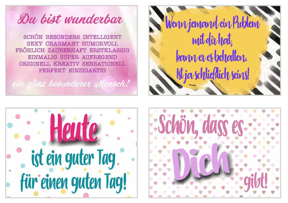 Edition Seidel 20012 postkaarten met spreuk set 12 motivatie