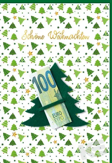 Kurt Eulzer 23-1557 geldkaart kerst dennenboom vilt