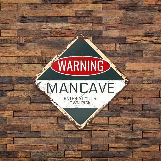 Gozi Warning metalen bord 20x20cm ruit geel