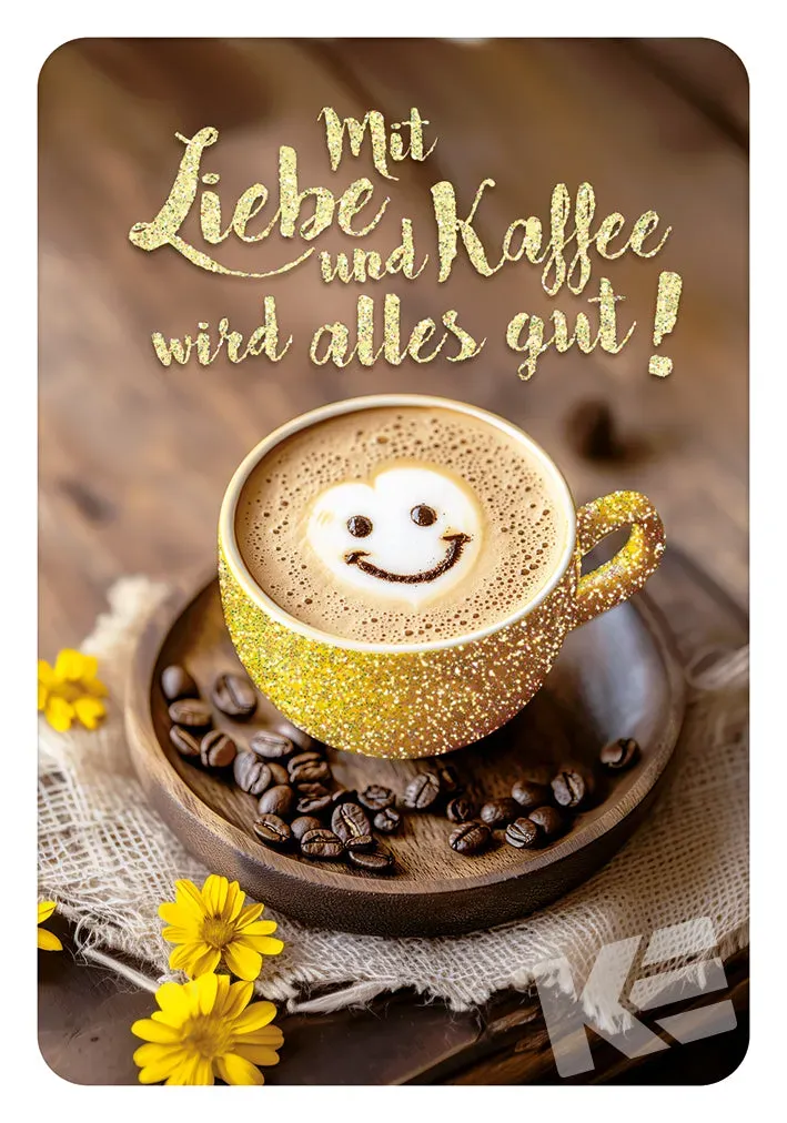 Kurt Eulzer 30-0014 ansichtkaarten 10 stuks koffie glitter