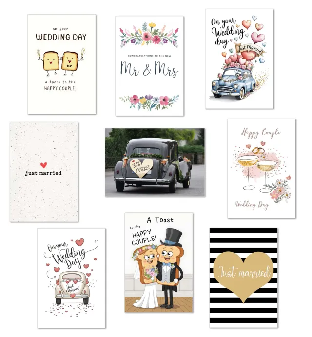 Edition Seidel 20277 huwelijkskaarten set 9 met enveloppen