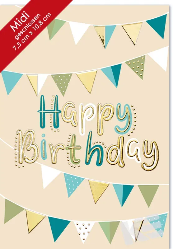 Kurt Eulzer 45-5171 midi verjaardagskaart Happy Birthday