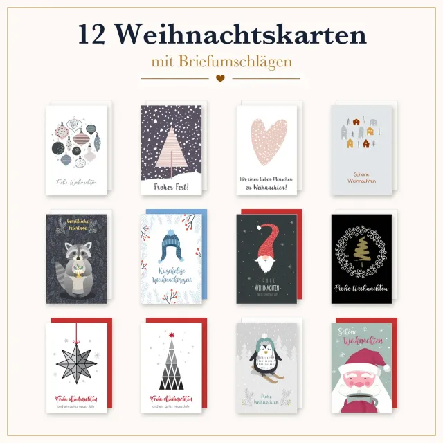 Edition Seidel kerstkaarten 36702 scandinavisch set 12