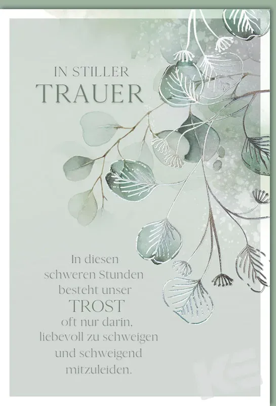 Kurt Eulzer 81-1035 rouwkaart bladeren per stuk reliëf
