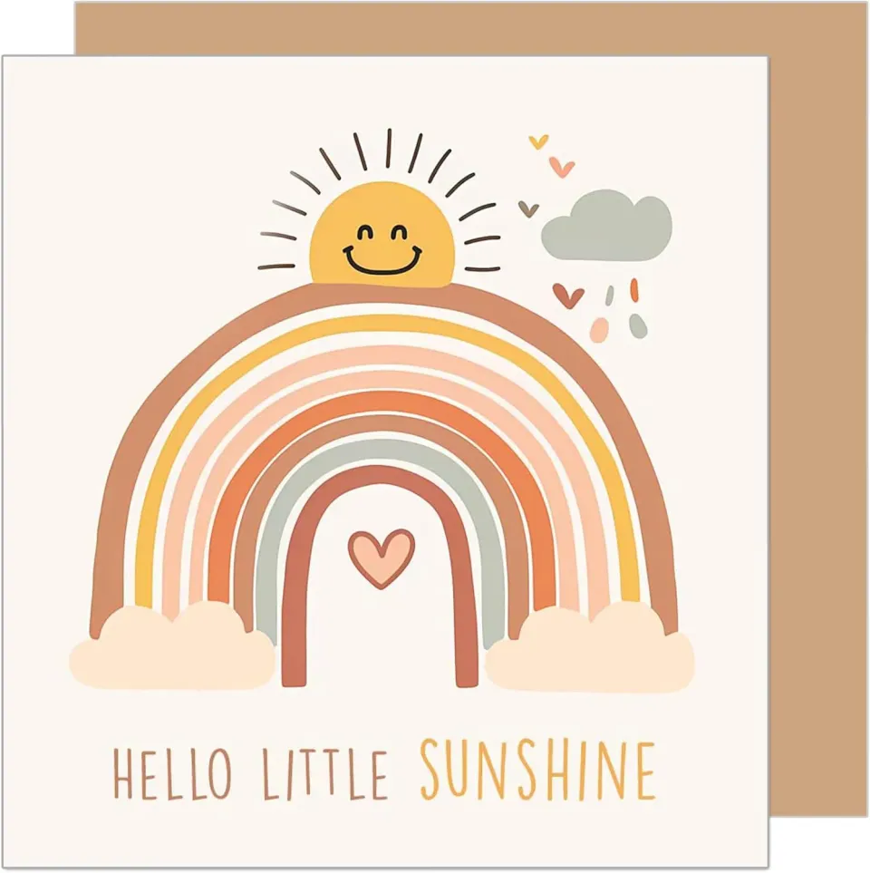 Edition Seidel EQ102 Geboortekaartje Sunshine Vierkant met Envelop