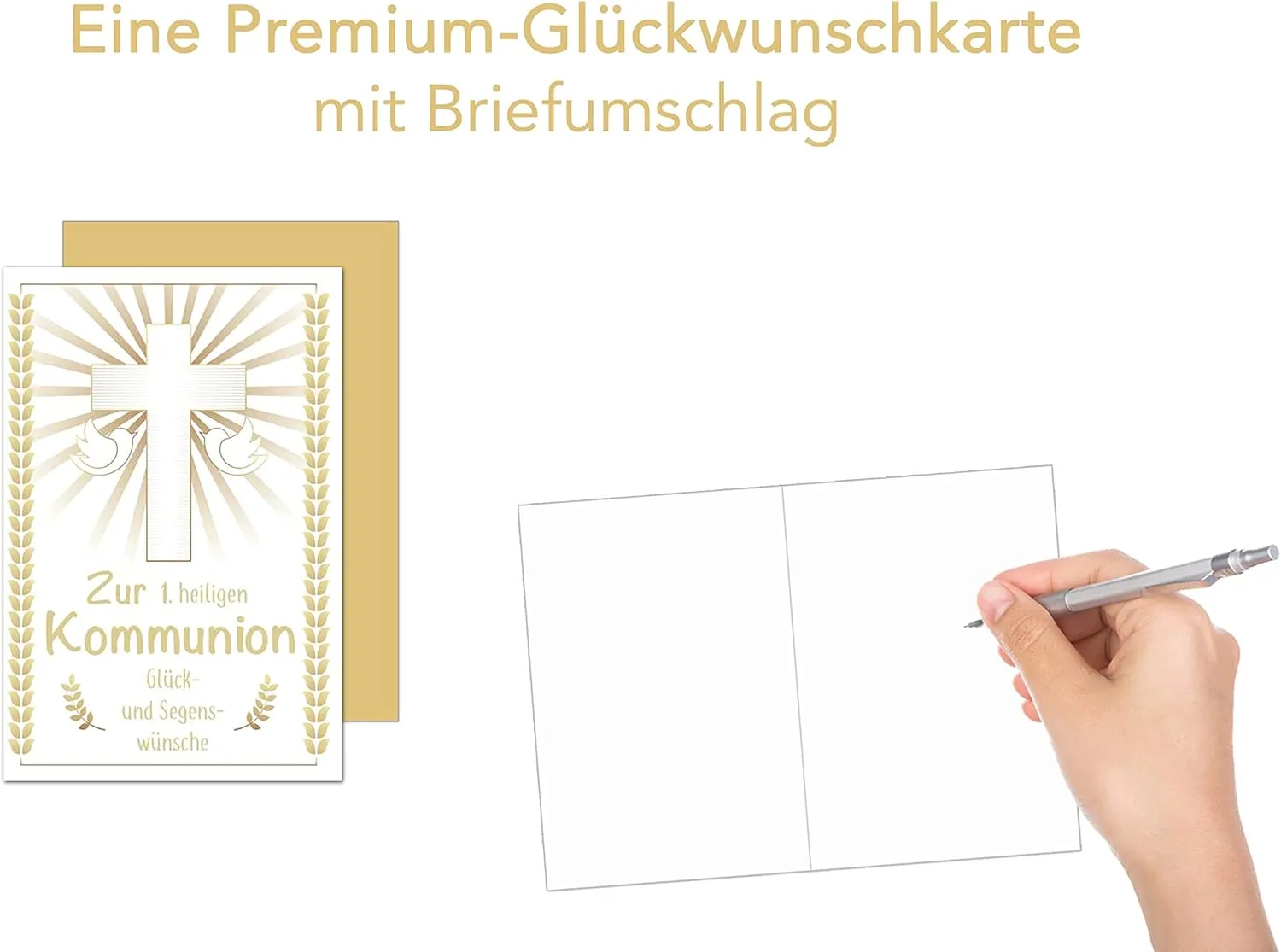 Edition Seidel Premium KO265 communiekaart met envelop kruis