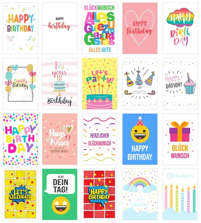 Edition Seidel Premium verjaardagskaart 20810 set van 20 met envelop