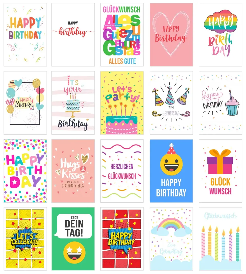 Edition Seidel Premium verjaardagskaart 20810 set van 20 met envelop