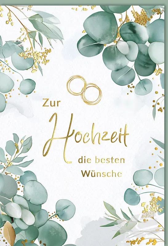 Kurt Eulzer 91-1032 trouwkaart klimop goudfolie