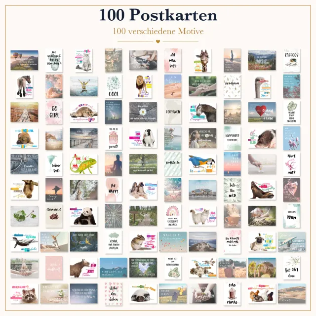 Edition Seidel spreuk postkaarten 36706 set 100 stuks mat
