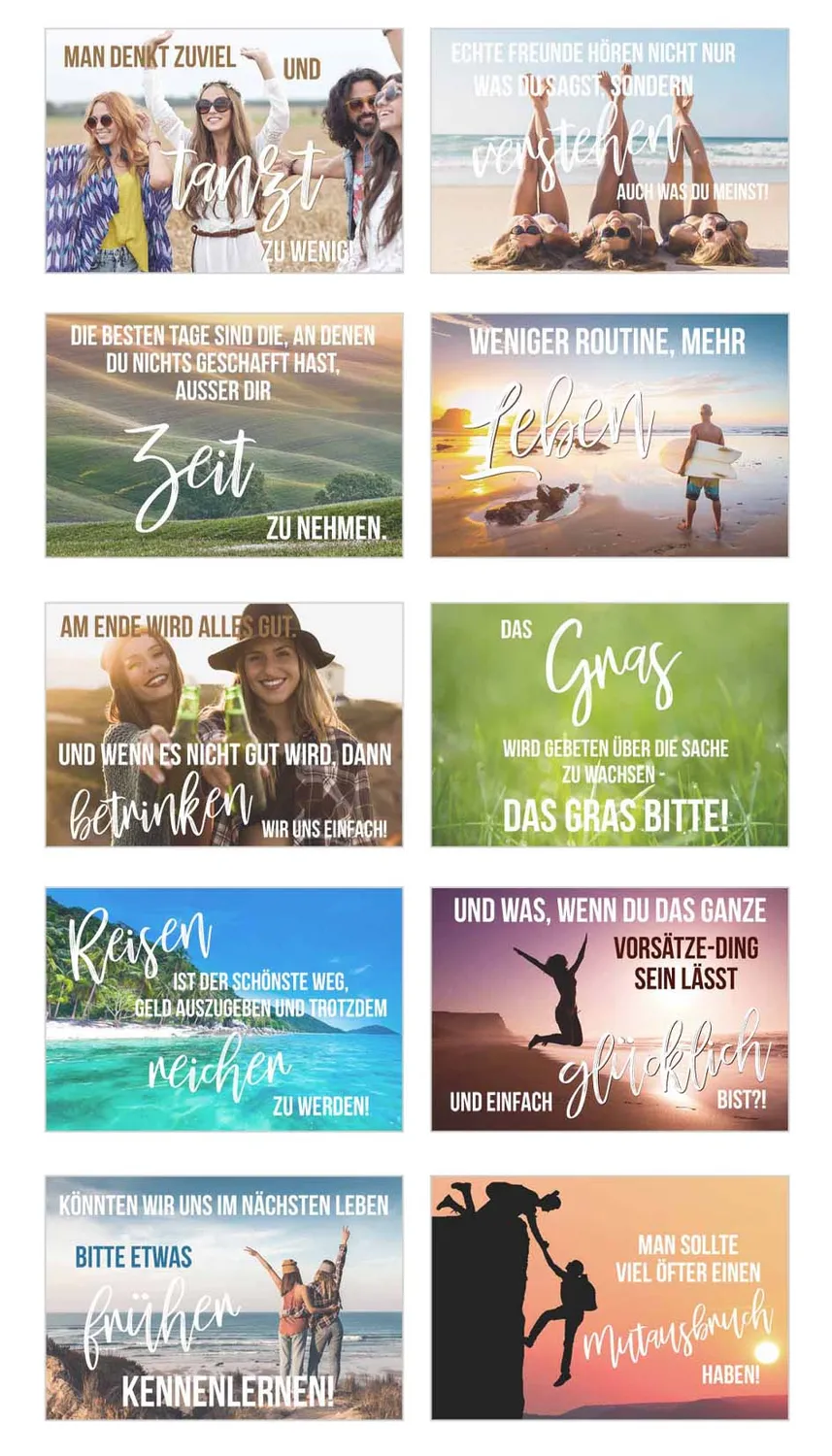 Edition Seidel Leben & Momente 20122 postkaarten set 100 spreuken
