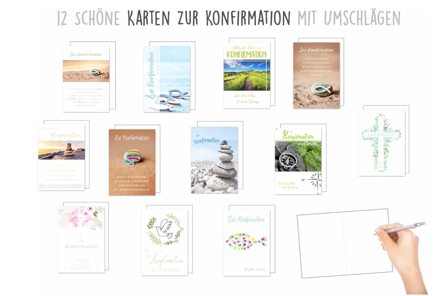 Edition Seidel 29573 confirmatiekaarten set 12 met envelop