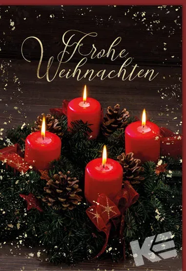 Kurt Eulzer 22-1353 kerstkaart adventskrans per stuk reliëf