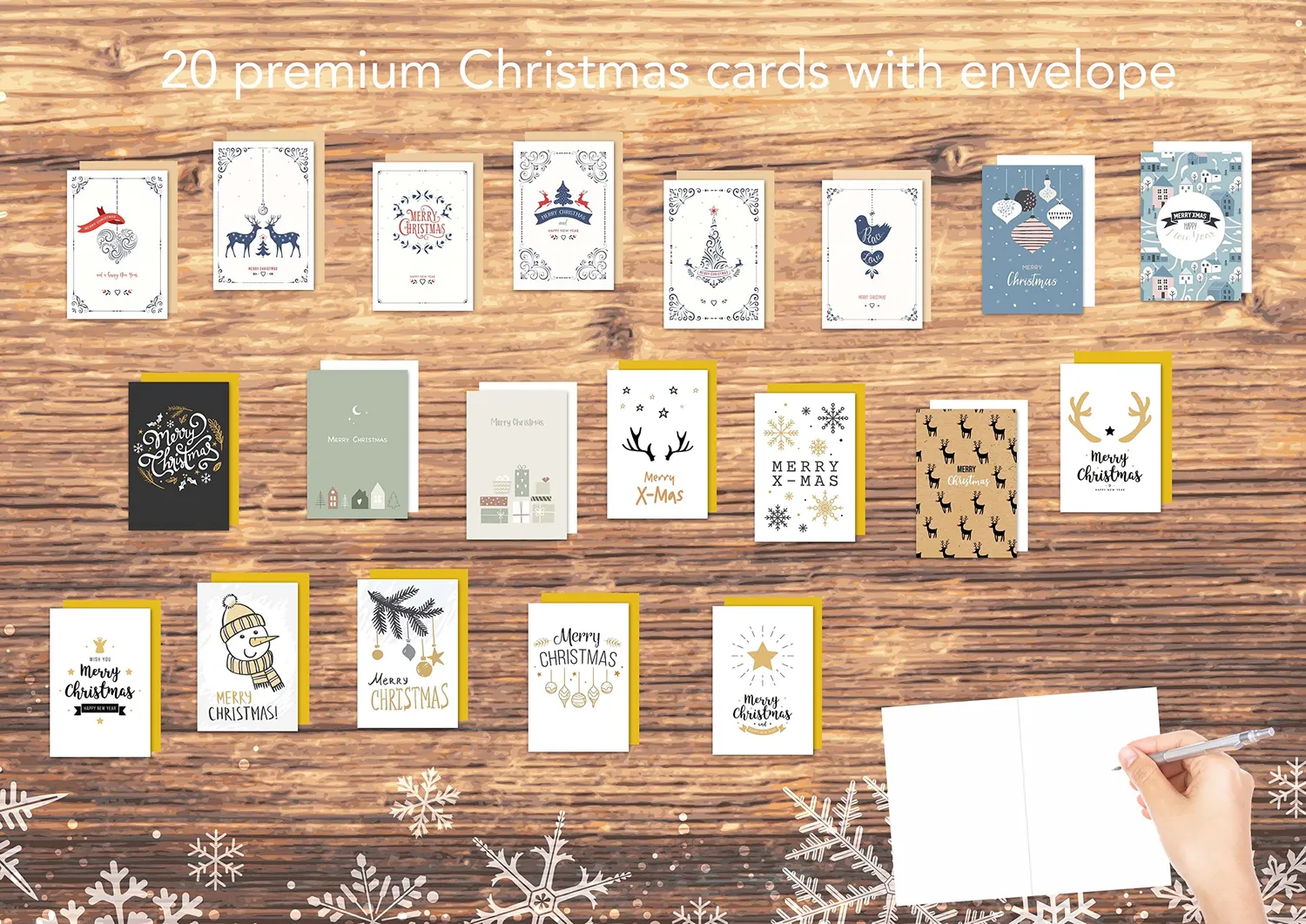 Edition Seidel Premium kerstkaarten set 20 stuks 21787 met envelop