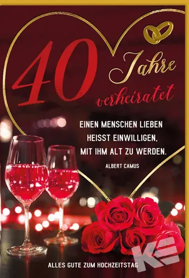 Kurt Eulzer 93-1050 huwelijkskaart 40 jaar robijn
