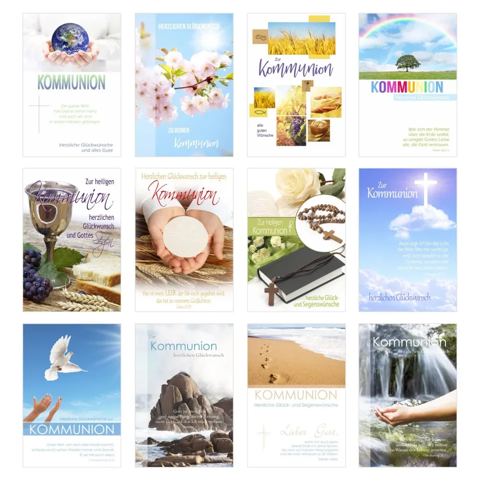 Edition Seidel communiekaarten set 12 stuks met enveloppen