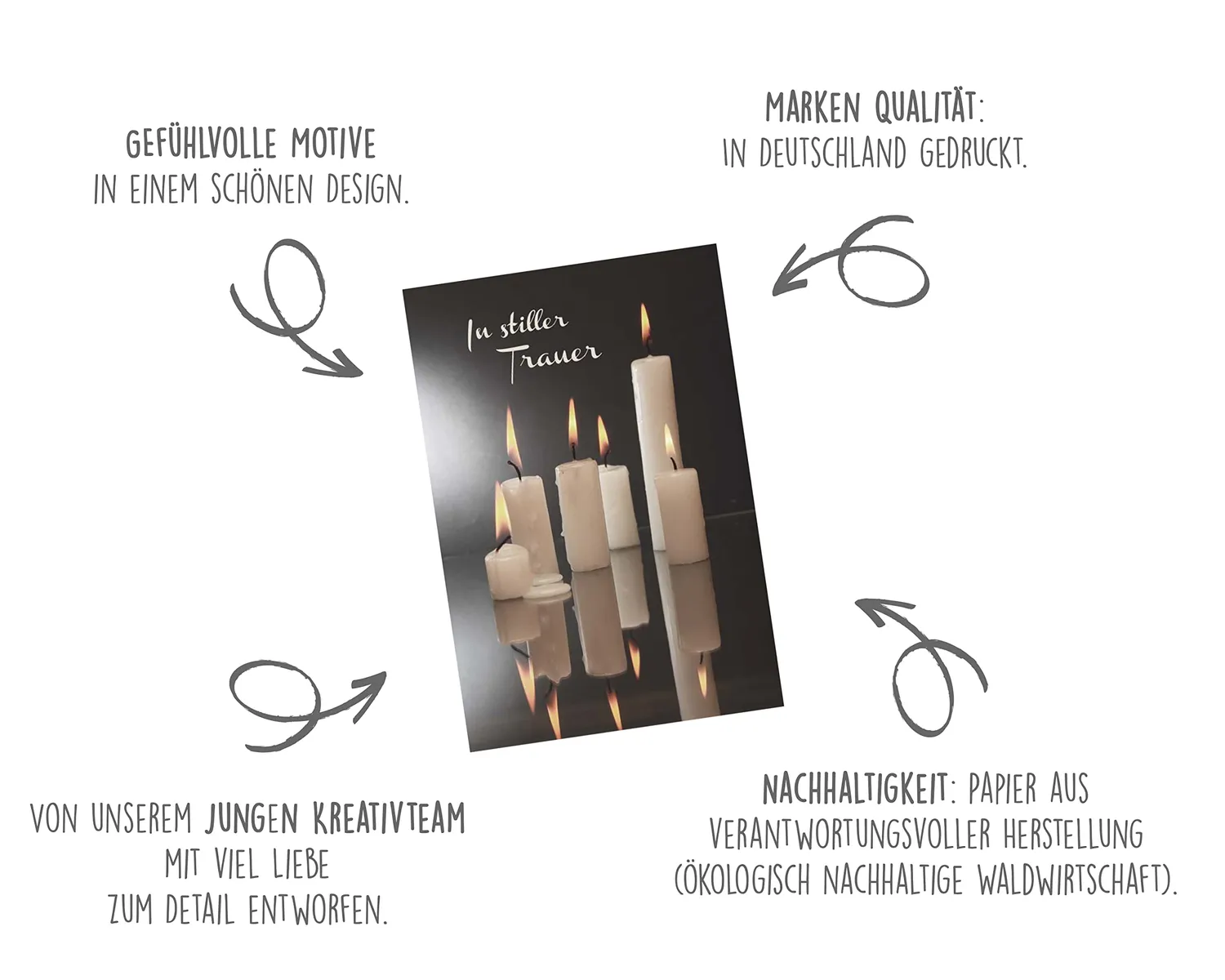 Edition Seidel 21252 rouwkaarten met envelop set 20 stuks