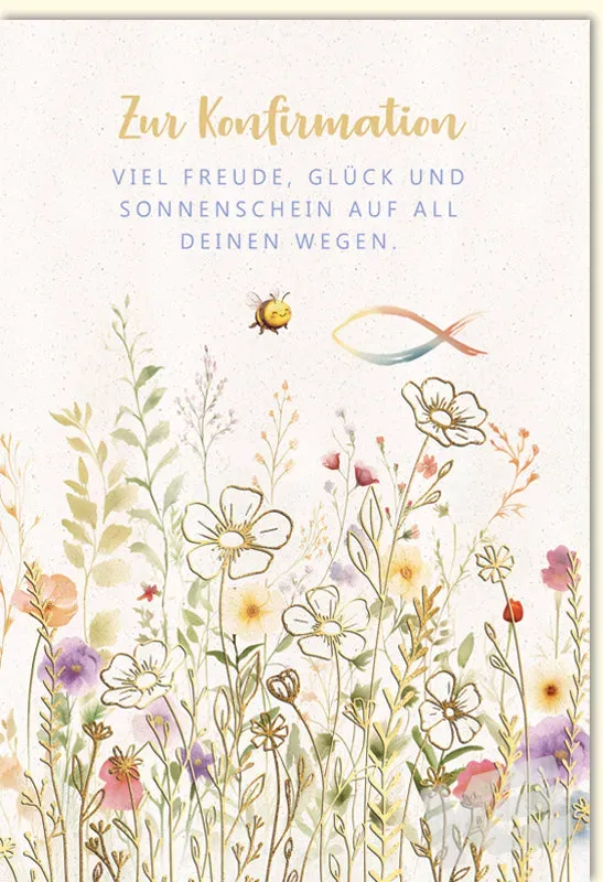 Kurt Eulzer 11-1064 confirmatiekaart bloemen bij vis