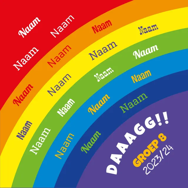 Gozi Groep 8 Regenboog stoeptegel afscheid