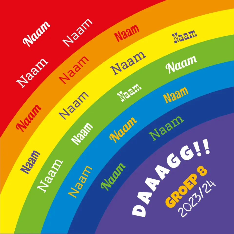 Gozi Groep 8 Regenboog stoeptegel afscheid
