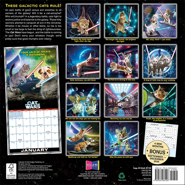 Sellers Publishing Cat Wars 2027 wandkalender katten