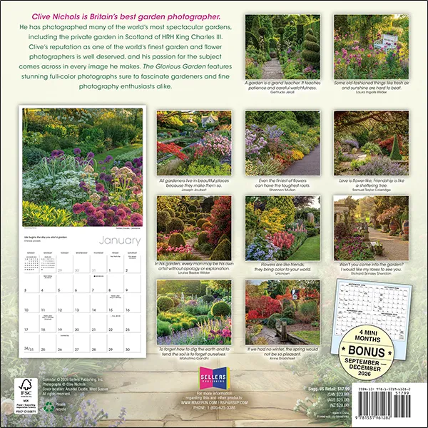 Sellers Publishing Glorious Garden 2027 Wandkalender Tuin