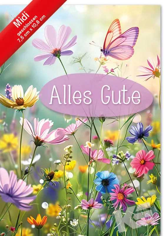 Kurt Eulzer 45-4106 midikaart vlinders bloemen 1 stuk
