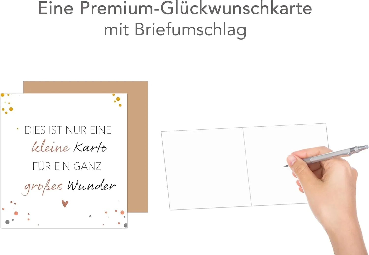 Edition Seidel Premium EQ118 SW025 geboortekaartje vierkant met envelop