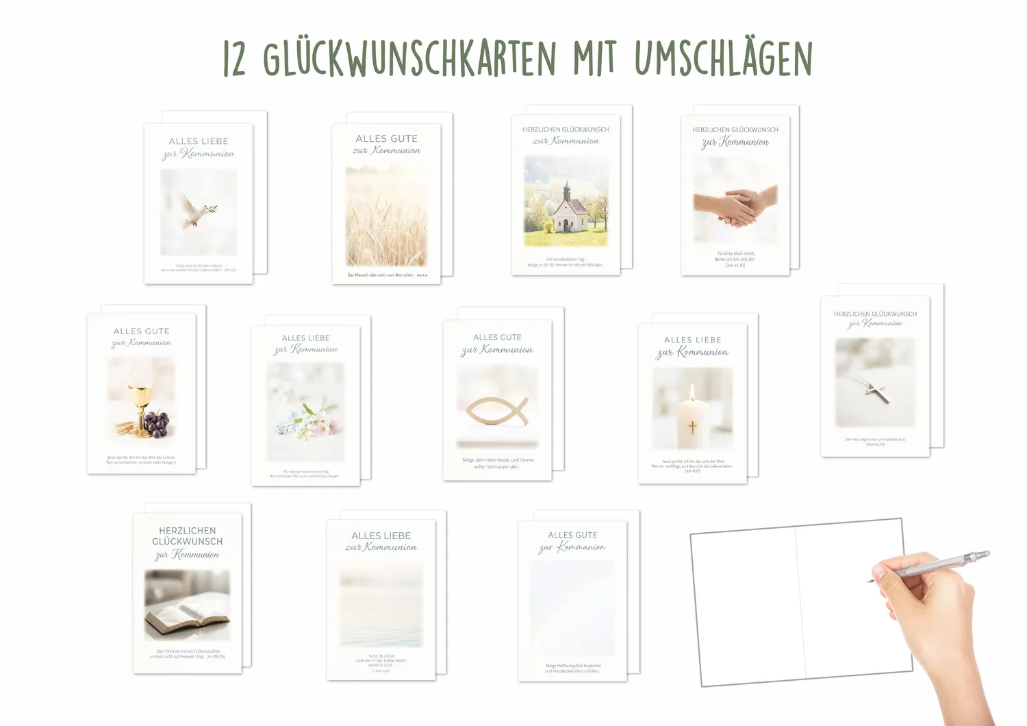 Edition Seidel communiekaarten 31756 set 12 stuks foto