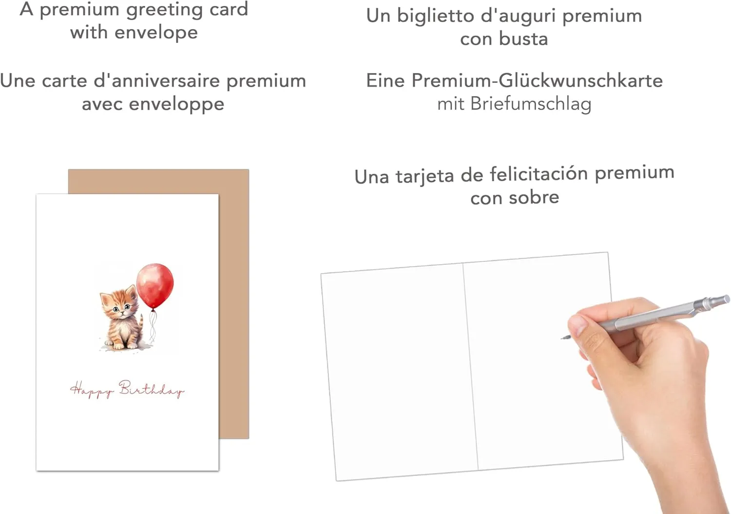 Edition Seidel Premium verjaardagskaart G3542 kat ballon