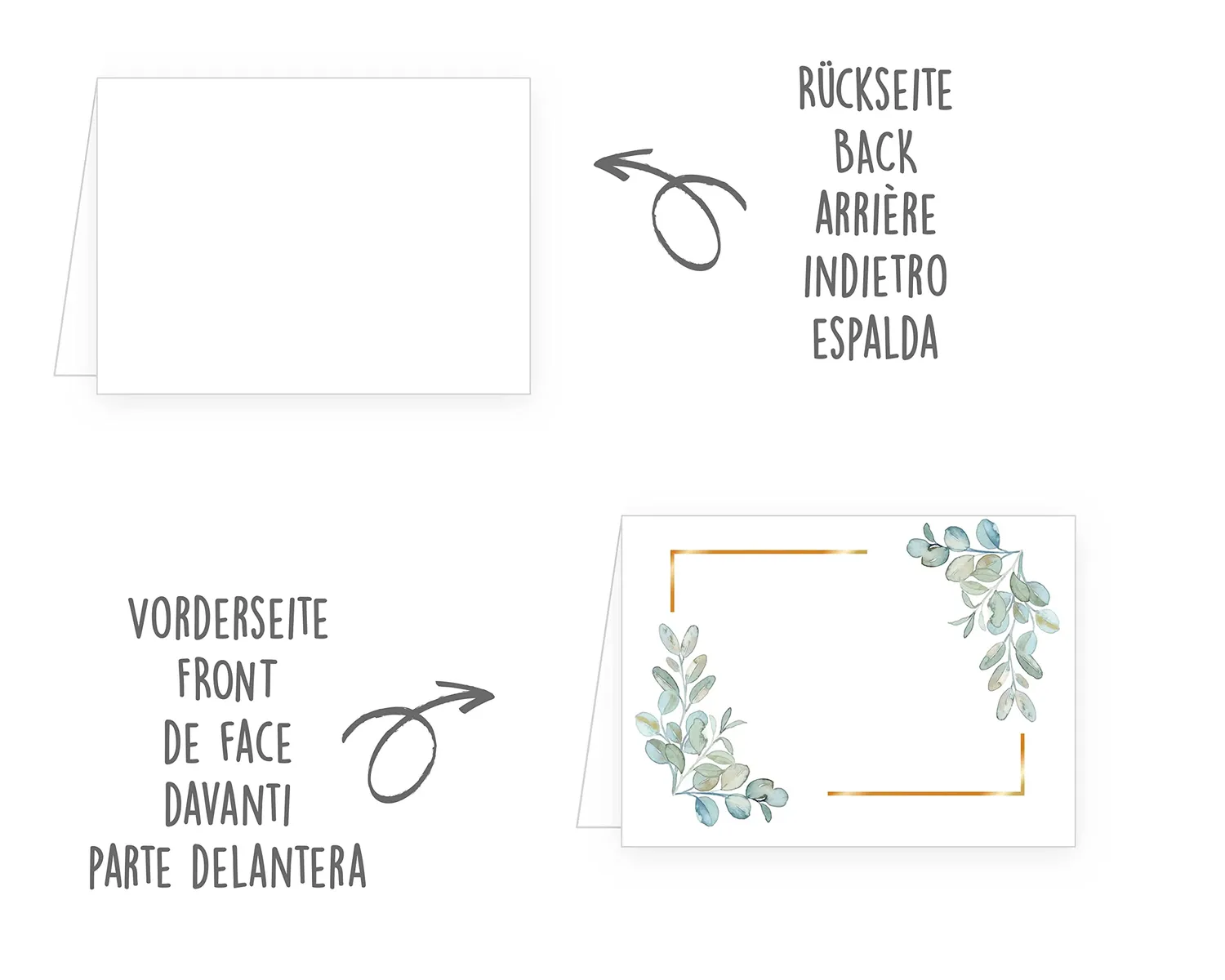 Edition Seidel 22290 tafelkaarten 50 stuks eucalyptus groen