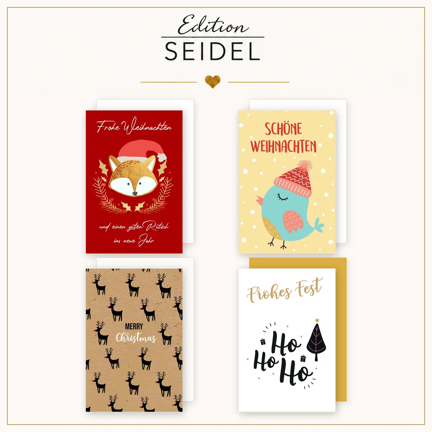Edition Seidel 36704 kerstkaarten set van 20 met envelop