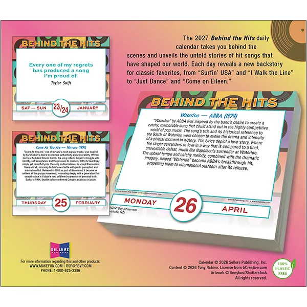 Sellers Publishing Behind the Hits 2027 dagkalender pophits