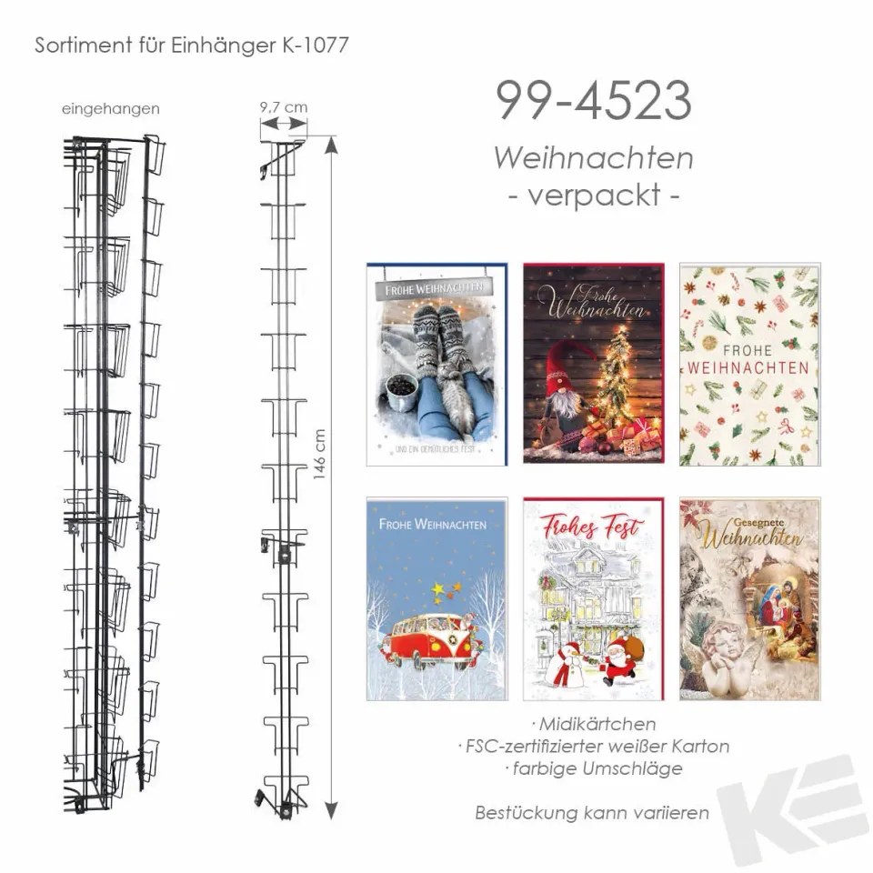 Kurt Eulzer 99-4523 midi kerstkaarten Frohes Fest 11 motieven